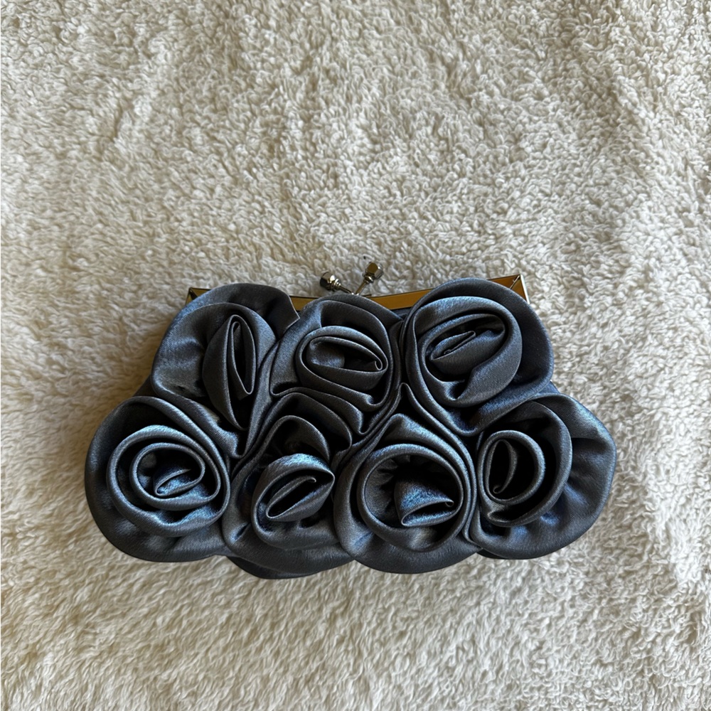 Blue Floral Clutch Purse